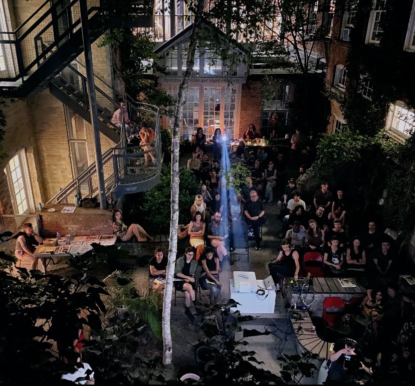 Crowd at a re:assemblage DIFFUSION screening